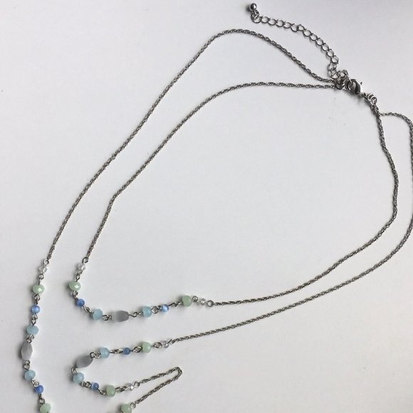 beaded layered necklace with tassels - Picture 2 of 4